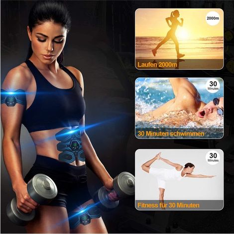 Stimulateur musculaire EMS, écran LCD, rechargeable par USB, bleu-Online Store (1/4)