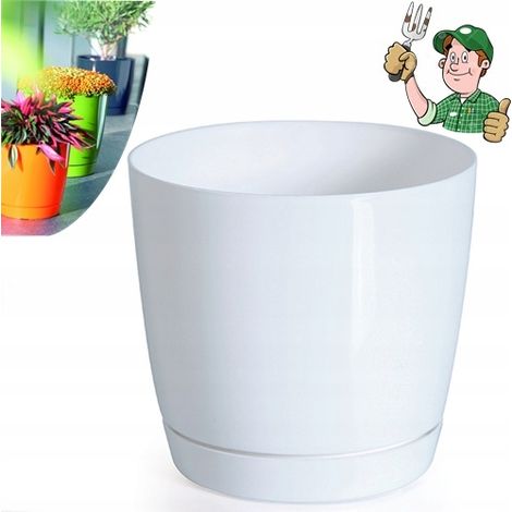 Maceta Coubi DUOP120 con platillo  Blanca (1/5)