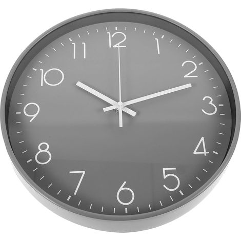 Horloge Murale Silencieuse Ronde Gris Cadre Gris, sans Piles, Décoration Maison pour Salon et Bureau, Horloge Murale Simple et Fonctionnelle, pour Chambre et Espace de Travail (1/5)