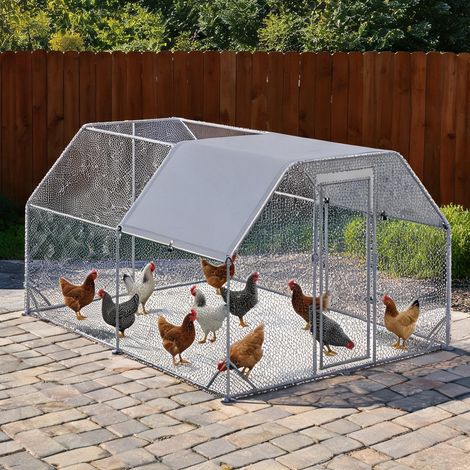 Poulailler en acier tissu Oxford Polyester 280 x 380 x 195 cm (1/5)