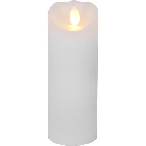 LED Blockkerze ,Glow' mit Batterie und Timer, Echtwachs, weiß, 15cm (1/4)
