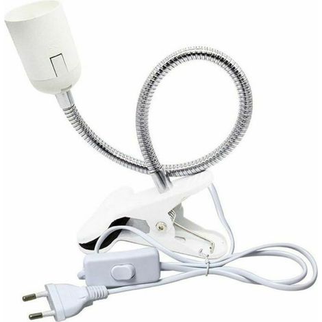 Lampe De Lecture A Pince - Col De Cygne Flexible - Douille E27 - 230 V - Pour Aquarium Miroir Lit - 1 Piece (1/4)