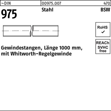 Gewindestange DIN 975 WW 3/4x 1000mm Stahl 1 Stück (1/2)