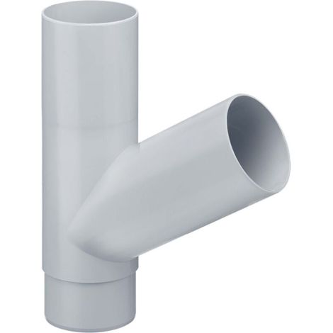 Dérivation tuyau de descente 60 degrés, accessoires PVC tuyau de descente, montage simple par emboîtement, Made in Germany - 75/75mm Gris (1/5)