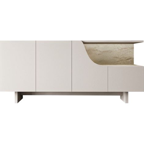 Buffet en bois "Line" - 180 x 40 x 81 cm - Beige (1/4)