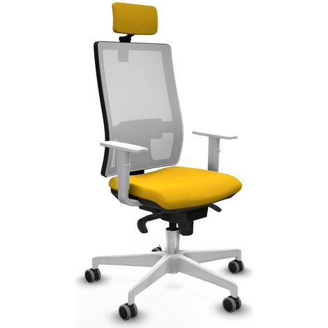 Piqueras y Crespo 4B026G2 Chaise de bureau jaune ergonomique (1/3)