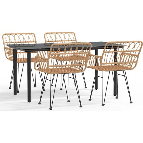 Juego de comedor muebles de jardín muebles de exterior 5 piezas resina tejida 020014322