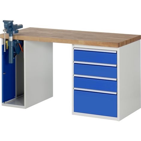 Rau Werkbank Modell 7510 mit 4 Schubladen und Schrank BxTxH 1500x900x840mm (1/5)