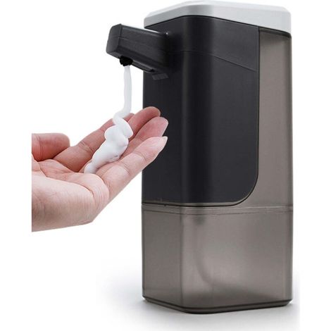 Distributeur de savon automatique 600 ml, capteur de mouvement infrarouge, fonctionne sur piles, gris-bleu (1/5)