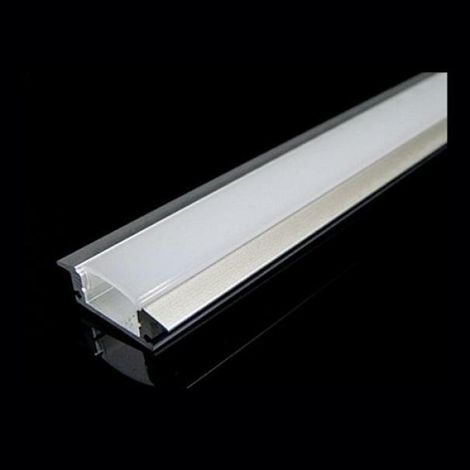 2m profilo per striscia led da incasso barra alluminio copertura opaco kit 2 pezzi (1/2)
