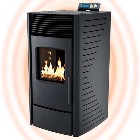 NEMAXX® P9 Pelletofen 11 kW A+ bis 220 m³ – Auto-Reinigungszyklus, ECO-Modus, Wochenprogramm & mechanische Reinigungsunterstützung – Schwarz (1/7)