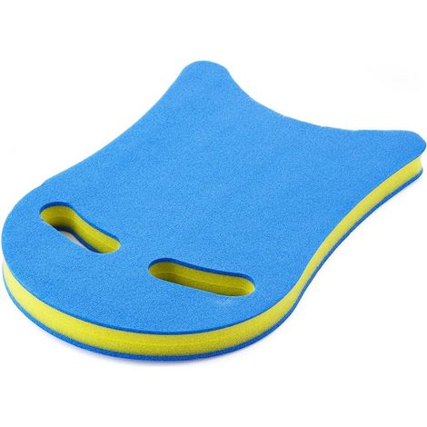 Planche De Natation - 1 Unité - Mousse - Flottaison Stable - Piscine Et Mer - Bleu Et Jaune - 280x450x35 Mm (1/3)