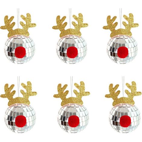 Ensemble de boules disco à effet miroir - Boules à effet miroir réfléchissantes argentées faciles à accrocher, adaptées aux mariages, fêtes et célébrations de famille (1/5)