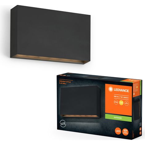 Éclairage extérieur, 7W, 330lm, applique murale, gris foncé, classe de protection IP65, température de couleur 3000K, ton blanc chaud (1/2)