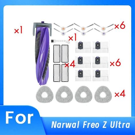 22-teiliges Set für den Narwal Freo Z Ultra Saugroboter: Seitenbürste, HEPA-Filter, Reinigungstuch und Staubbeutel. (1/5)