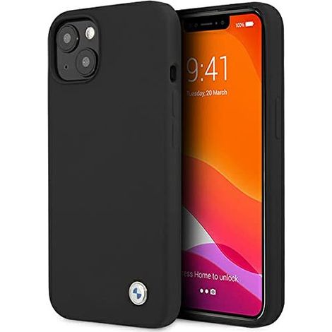 Coque rigide noire BMW BMHCP13SSILBK pour iPhone 13 mini 5,4" Silicone Signature