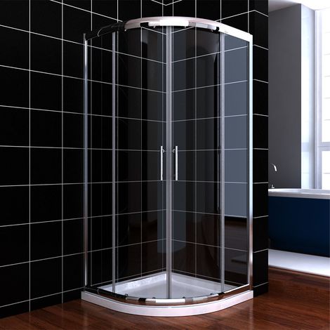 ELEGANT Quadrant Shower Enclosure 6mm Tempered Sliding Glass Cubicle Door 900 x 900 mm