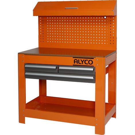 TABLE DE TRAVAIL 1142x609x1739 MM ALYCO ORANGE (1/5)