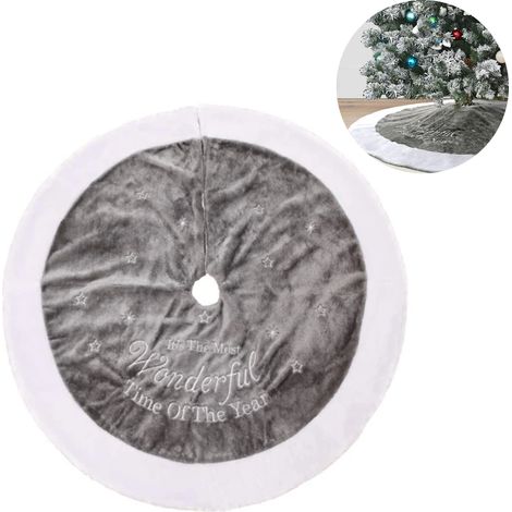 Tapis de sapin de Noël rond en fourrure, tapis de sapin de Noël, tapis de sapin de Noël rond, tapis de sapin de Noël rond en feutre, panier pour pied de sapin de Noël (1/5)