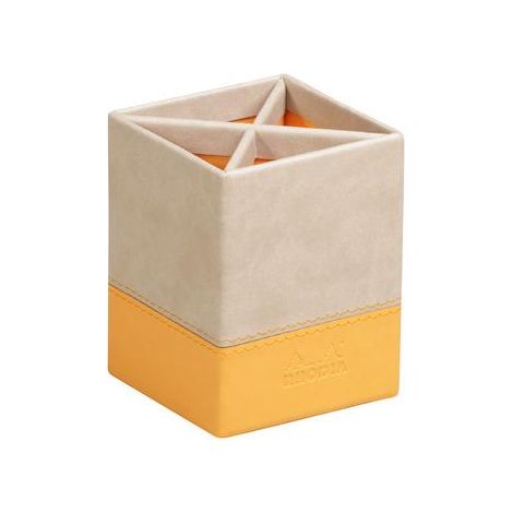 Rhodia 318815C porte crayons et stylos Simili-cuir Beige, Orange
