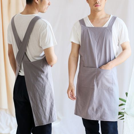 Tablier de cuisine en coton et lin avec boulanger usage quotidien (1/4)