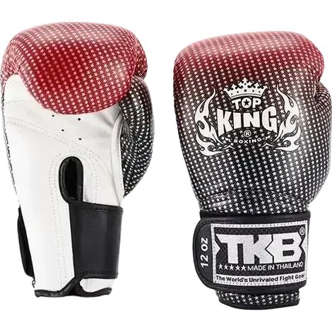 Gants de boxe thaï Top King Super Star Muay Thaï rouges 10 oz