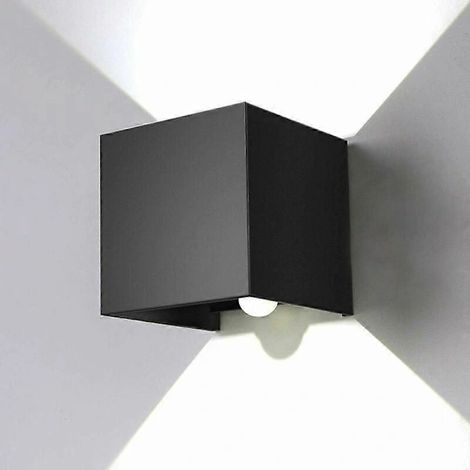 Applique murale LED noire 12 W IP65 étanche, lumière blanche froide 6000 K, angle réglable, avec détecteur de mouvement