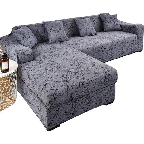JSSEVN - House Corner Sofa Protector, Stretchable Corner Cover with Armrests, Sofa Cover (L-shaped corner sofa requires two covers) (1/5)