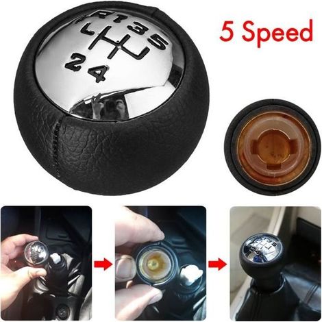 T4W Pommeau de Vitesse 5-Vitesses Pour Citroen C3 C4 Picasso Peugeot 307 3008 407 (1/4)