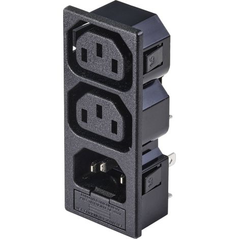 TRU COMPONENTS TC-10475852 Connectique pour appareils réfrigérants C13, C14 embase femelle, vertical (1/3)