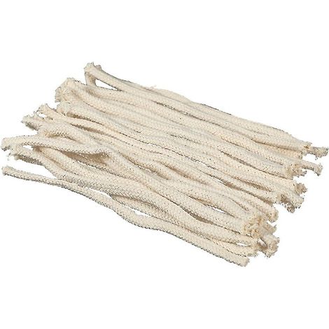 50 mèches de 6 mm (1/4") pour brûleur à pétrole, en coton tressé rond. (1/5)