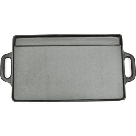 Plancha en fonte réversible 2 pcs 38x23 cm