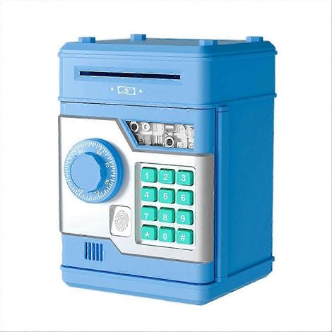 Tirelire électronique avec boîte à combinaison pour distributeur automatique de billets, bleue (1/5)