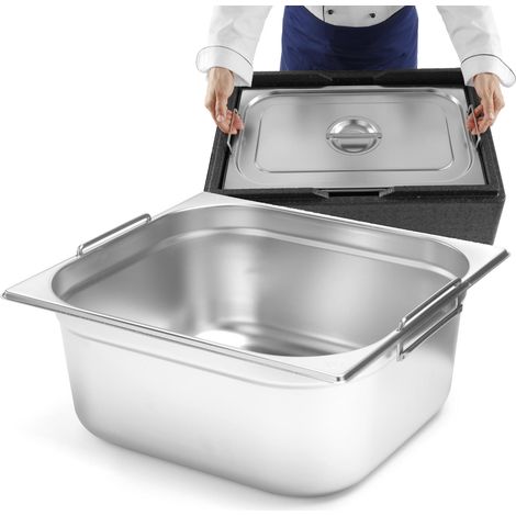 Contenitore Gastronorm GN 1/2 con manici retrattili 325x265x150mm 9.5L Hendi 817346 (1/3)