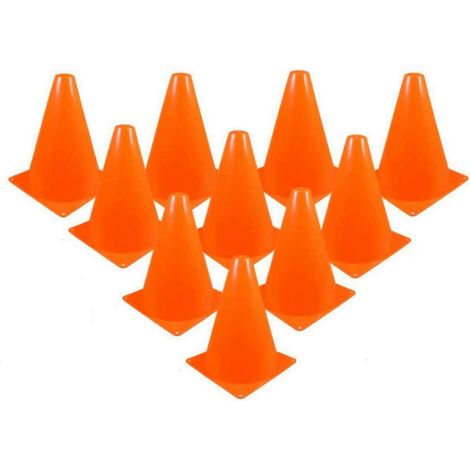 40 cônes de signalisation - Cônes de 18 cm (7 pouces) à usage multiple pour activités sportives et décoratives, parfaits pour l'entraînement de football (1/5)
