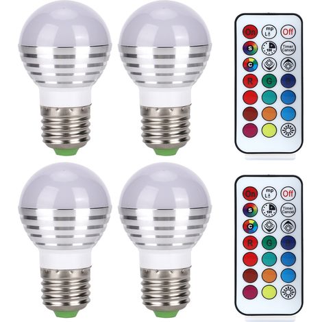 Ampoule Led Rgb Avec Télécommande - Base E27 - 85 V À 265 V - Lumière Rgb Et Blanche Froide - 1 Pièce (1/5)