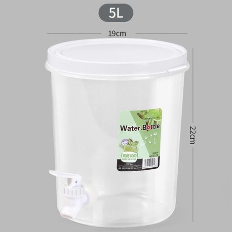 Distributeur d'eau de 3,5 L avec robinet, seau à eau froide, distributeur de boissons pour réfrigérateur, récipient à jus de fruits en plastique (1/4)