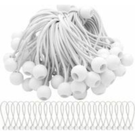 Lot de100 Tendeur Elastique Cordons Élastiques avec Boules Sandow Elastique Boules Elastiques pour chapiteaux, tentes, bannières et bâches (1/5)