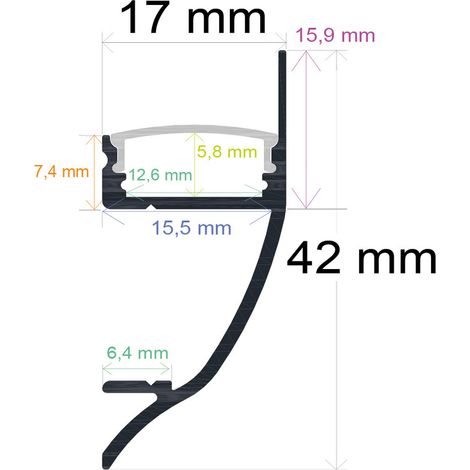 Profilo Led Opal Wall 42x17mm 2m 164213