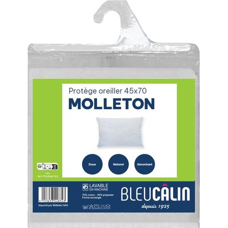 Protège Oreiller rectangulaire Molleton 100% Coton 45x70 cm (1/4)