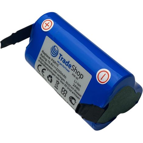 Hochleistungs Li-Ion Akku-Zellen 10,8V / 2200mAh für Bosch PMF 10.8 LI, PSM 10.8 LI, PSR 10.8 Li-2, KEO, AGS 10.8, ASB 10.8, 2 607 336 863, 2 607 336 864 zum Selbsteinbau (1/2)