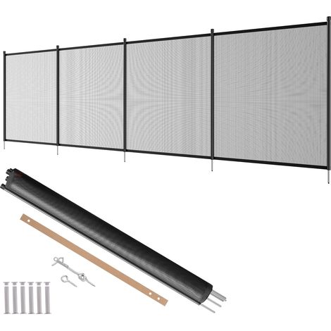 Clôture de Piscine, Barrière de Piscine Creusée 1,21x3,66 m Clôture Amovible de Sécurité Pliable Tige en Aluminium Tissu Maille PVC Teslin 340 g/m² pour Protection Enfants Animaux Domestiques (1/5)