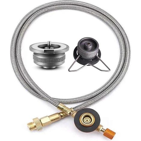 Adaptateur pour réchaud de camping à gaz, convertisseur pour réchaud divisé, tuyau de raccordement (1/5)