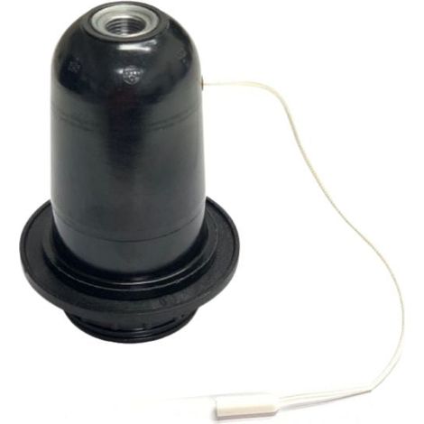 Portalámparas Negro E27 con Tirador 4A 250V