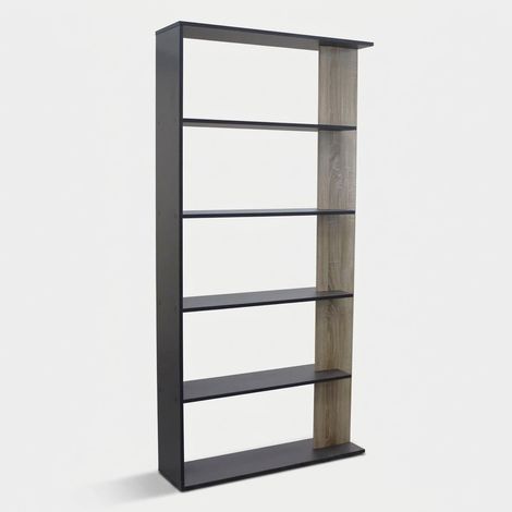 5 -Shelter -Bücherregal in ednobrauner bilaminierter Eleganzlinie - Black