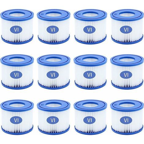 Packung mit 8 Typ VI Poolfilterkartuschen für Bestway Größe 6-58323 (1/5)