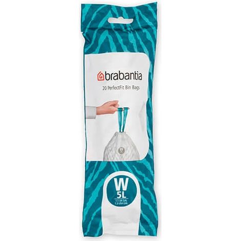Brabantia Perfectfit Bags Size W 5 Litre 20 Bag Roll