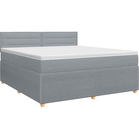 Maison Exclusive - Boxspringbett mit Matratze Hellgrau 160 x 200 (1/5)