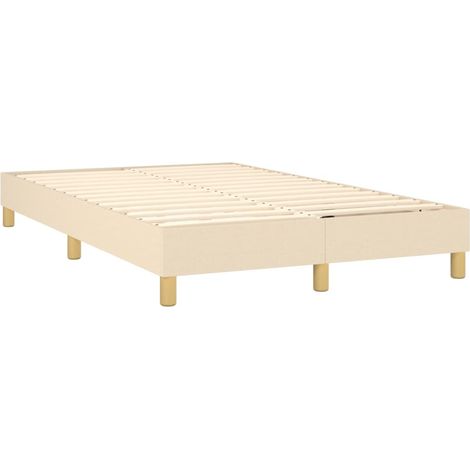 Somier de láminas sobre patas estructura de cama 120x200 cm tela crema TDL0207273