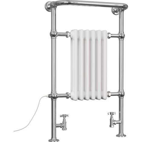 Arundel - White Traditional Dual Fuel Towel Rail H963mm x W583mm Standard - Floor Standing (1/3)